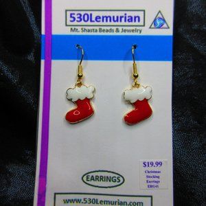 Christmas Stocking Christmas Festive Dangle Earrings
